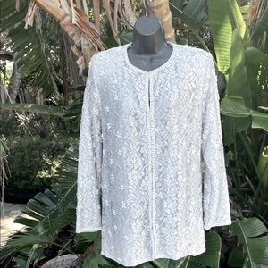 Vintage lace and floral beading tunic length jacket